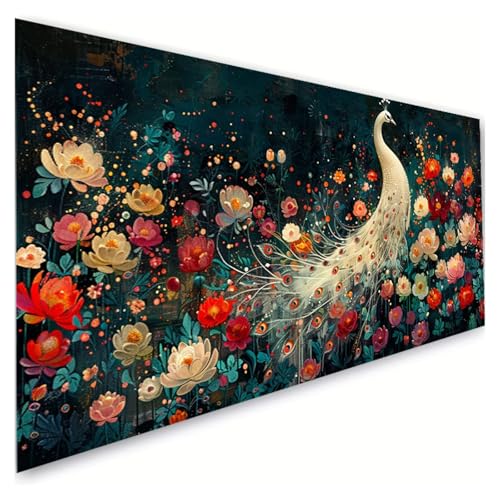 Diamond Painting Erwachsene Groß XXL 70x140cm, 5D Diamant Painting Bilder Pfau Diamond Paintings Kinder Blume Diamond-painting, DIY Mosaikherstellung Basteln Mädchen Geschenke, Deko Wohnzimmer G2-724 von RSZYUUNG
