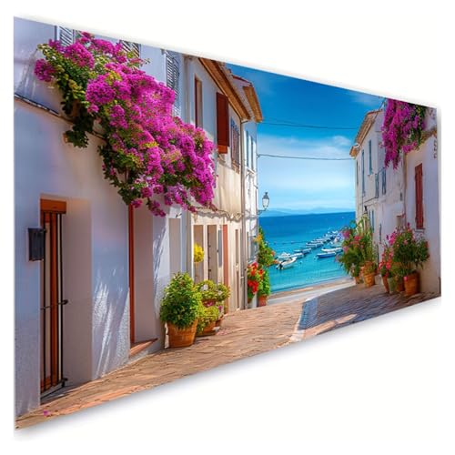 Diamond Painting Erwachsene Groß XXL 80x160cm, 5D Diamant Painting Bilder Kleine Stadt Diamond Paintings Kinder Boot Diamond-painting, DIY Mosaikherstellung Basteln Mädchen, Deko Wohnzimmer G2-548 von RSZYUUNG