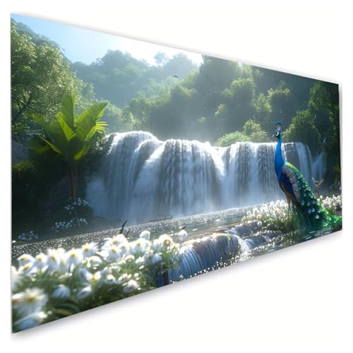 Diamond Painting Pfau Diamond Painting Erwachsene Groß XXL 40x90cm, 5D Diamant Paintings Bilder Wasserfall Malen Nach Zahlen Anfänger, DIY Full Drill Diamant Malerei Bastelset, Zimmer Deko G2-513 Diamond Painting Pfau Diamond Painting Erwachsene Groß XXL 40x90cm, 5D Diamant Paintings Bilder Wasserfall Malen Nach Zahlen Anfänger, DIY Full Drill Diamant Malerei Bastelset, Zimmer Deko G2-513 von RSZYUUNG