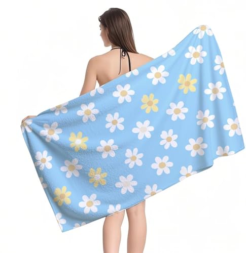 Mikrofaser HandtuchKleine Blume Strandtuch XXL 220 x 100 cm,Saugfähig und Schnelltrocknendes Saunahandtuch mit Gummizug,Yoga Handtuch Rutschfest,Beach Towel für Badezimmer,Reise,Schwimmen Y1-626 von RSZYUUNG