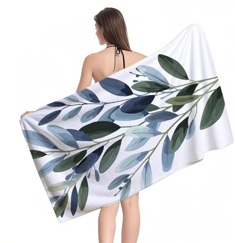 Strandtuch Salbeigrüne Pflanze Mikrofaser Handtuch Groß 70 x 140 cm, Saunahandtuch Schnell Trocknendes, Sandfreie Stranddecke, Saugfähiges Badetuch, Platzsparende Reisehandtuch, Sauna Zubehör Y1-653 Strandtuch Salbeigrüne Pflanze Mikrofaser Handtuch Groß 70 x 140 cm, Saunahandtuch Schnell Trocknendes, Sandfreie Stranddecke, Saugfähiges Badetuch, Platzsparende Reisehandtuch, Sauna Zubehör Y1-653 von RSZYUUNG