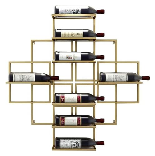 RTAKG Wandmontiertes Weinregal aus Metall, kreativer Weinflaschenhalter, hängender Weinflaschen-Organizer, Weinglas-Aufbewahrungsregal für Zuhause, Küche, Bar-Dekor von RTAKG