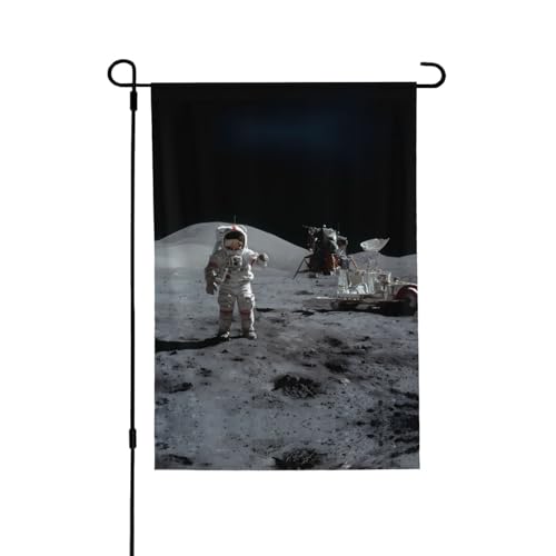 Astronauten bei der Arbeit, lebendiger Allover-Druck, wetterfestes Polyester, perfekt für Terrasse, Hof oder Gartendekoration von RTCVXZDSA