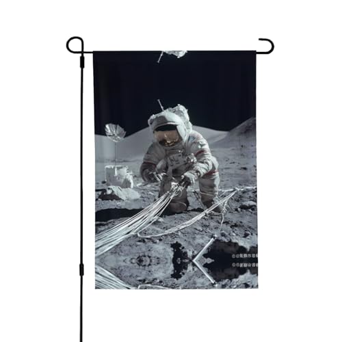 Astronauten bei der Arbeit, lebendiger Allover-Druck, wetterfestes Polyester, perfekt für Terrasse, Hof oder Gartendekoration von RTCVXZDSA