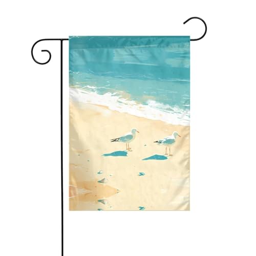 Birds And The Sea Gartenflagge, 30,5 x 45,7 cm, lebendige, doppelseitige Outdoor-Flagge für Höfe, Gärten, Terrassen und Rasen Birds And The Sea Gartenflagge, 30,5 x 45,7 cm, lebendige, doppelseitige Outdoor-Flagge für Höfe, Gärten, Terrassen und Rasen von RTCVXZDSA