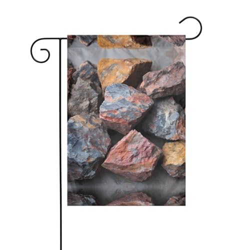 Bunte Kieselstein-Gartenflagge, 30,5 x 45,7 cm, lebendige, doppelseitige Outdoor-Flagge für Höfe, Gärten, Terrassen und Rasenflächen von RTCVXZDSA