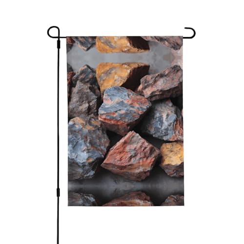 Bunte Kieselsteine, lebendiger Allover-Druck, wetterfestes Polyester, perfekt für Terrasse, Hof oder Gartendekoration von RTCVXZDSA