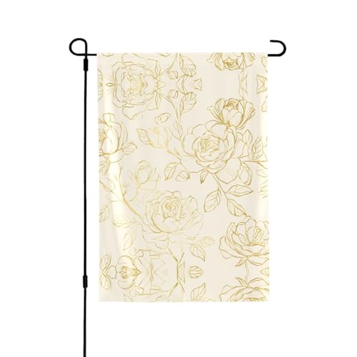 Bunte Rosen, lebendiger Allover-Druck, wetterfestes Polyester, perfekt für Terrasse, Hof oder Gartendekoration von RTCVXZDSA