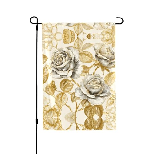 Bunte Rosen, lebendiger Allover-Druck, wetterfestes Polyester, perfekt für Terrasse, Hof oder Gartendekoration von RTCVXZDSA