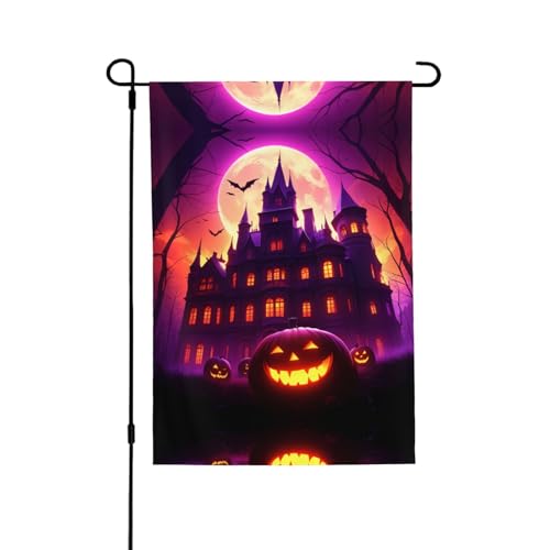 Castle and Crow Vibrant Allover-Print Flagge – wetterfestes Polyester, perfekt für Terrasse, Hof oder Gartendekoration von RTCVXZDSA