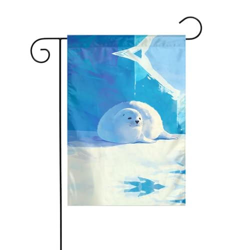Cute Seals Gartenflagge, 30,5 x 45,7 cm, lebendige, doppelseitige Outdoor-Flagge für Höfe, Gärten, Terrassen und Rasenflächen von RTCVXZDSA