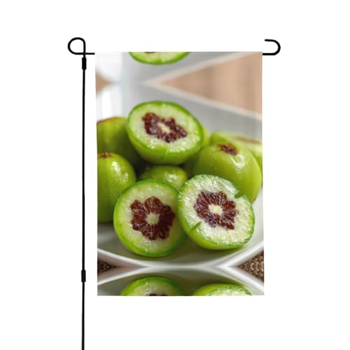 Fruit Vibrant Allover-Print Flagge – wetterfestes Polyester, perfekt für Terrasse, Hof oder Gartendekoration von RTCVXZDSA