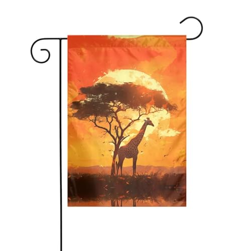 Gartenflagge Giraffen auf der afrikanischen Savanne, 30,5 x 45,7 cm, lebendige, doppelseitige Outdoor-Flagge für Höfe, Gärten, Terrassen und Rasen Gartenflagge Giraffen auf der afrikanischen Savanne, 30,5 x 45,7 cm, lebendige, doppelseitige Outdoor-Flagge für Höfe, Gärten, Terrassen und Rasen von RTCVXZDSA