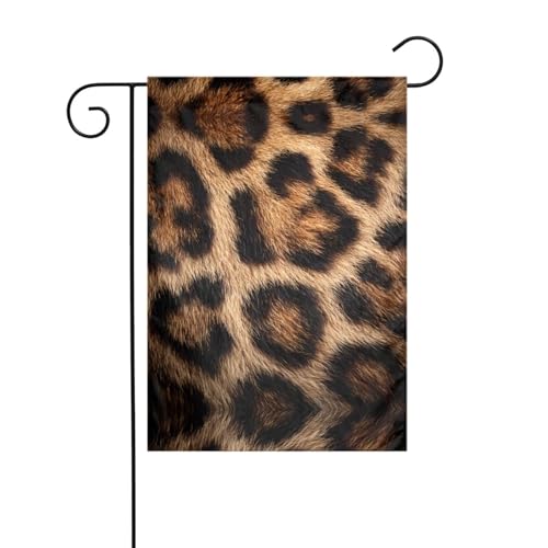 Gartenflagge mit Leopardenmuster, 30,5 x 45,7 cm, lebendige, doppelseitige Outdoor-Flagge für Höfe, Gärten, Terrassen und Rasenflächen von RTCVXZDSA
