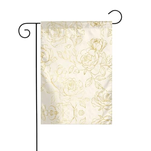 Gartenflagge mit bunten Rosen, 30,5 x 45,7 cm, lebendige, doppelseitige Outdoor-Flagge für Höfe, Gärten, Terrassen und Rasenflächen von RTCVXZDSA