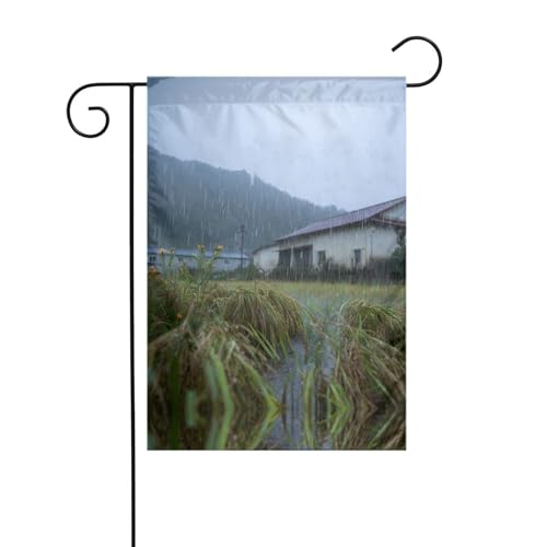 Gartenflagge mit ländlicher Landschaft, 30,5 x 45,7 cm, lebendige, doppelseitige Outdoor-Flagge für Höfe, Gärten, Terrassen und Rasen von RTCVXZDSA