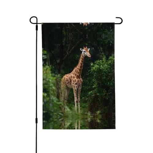 Giraffenflagge mit lebendigem Allover-Druck, wetterfestes Polyester, perfekt für Terrasse, Hof oder Gartendekoration von RTCVXZDSA