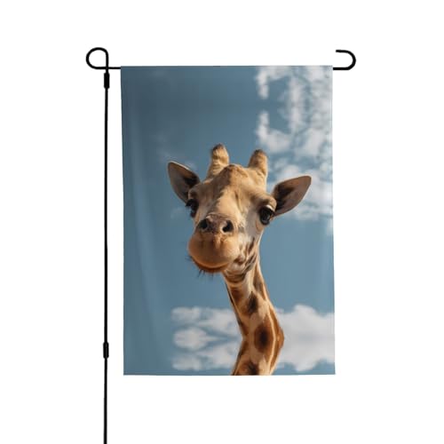 Giraffenflagge mit lebendigem Allover-Druck, wetterfestes Polyester, perfekt für Terrasse, Hof oder Gartendekoration von RTCVXZDSA