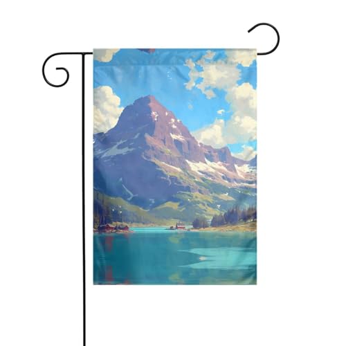 Landschaftsbilder Gartenflagge 30,5 x 45,7 cm – lebendige, doppelseitige Outdoor-Flagge für Höfe, Gärten, Terrassen und Rasen von RTCVXZDSA