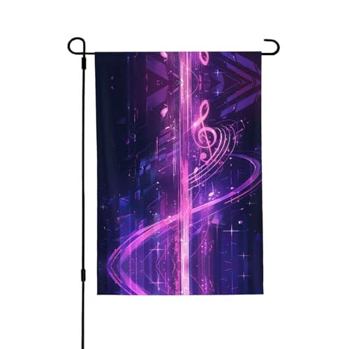 Musiknotenflagge, lebendiger Allover-Druck, wetterfestes Polyester, perfekt für Terrasse, Hof oder Gartendekoration von RTCVXZDSA