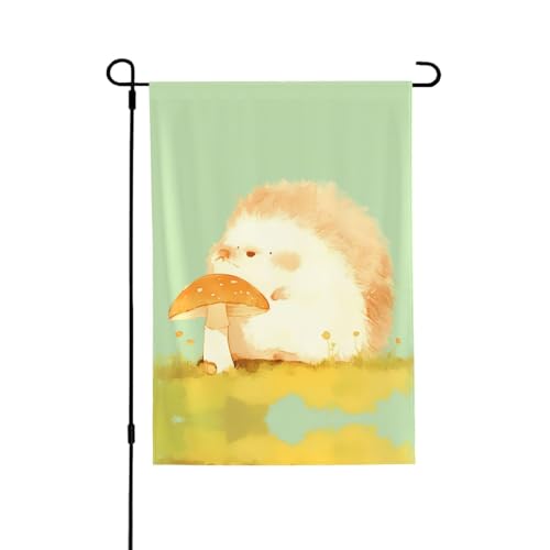 Niedliche Igel-Flagge mit lebendigem Allover-Druck, wetterfestes Polyester, perfekt für Terrasse, Hof oder Gartendekoration von RTCVXZDSA