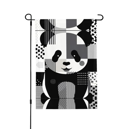 Niedliche Panda-Flagge mit lebendigem Allover-Druck, wetterfestes Polyester, perfekt für Terrasse, Hof oder Gartendekoration von RTCVXZDSA