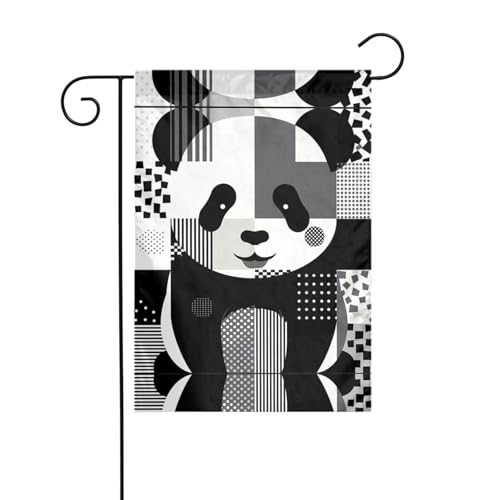 Niedliche Panda-Gartenflagge, 30,5 x 45,7 cm, lebendige, doppelseitige Outdoor-Flagge für Höfe, Gärten, Terrassen und Rasenflächen von RTCVXZDSA