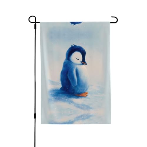 Niedliche Pinguine, lebendiger Allover-Druck, wetterfestes Polyester, perfekt für Terrasse, Hof oder Gartendekoration von RTCVXZDSA