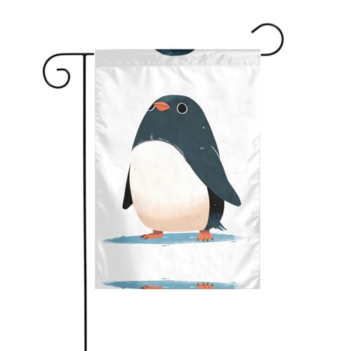Pinguin-Gartenflagge, 30,5 x 45,7 cm, lebendige, doppelseitige Outdoor-Flagge für Höfe, Gärten, Terrassen und Rasen von RTCVXZDSA