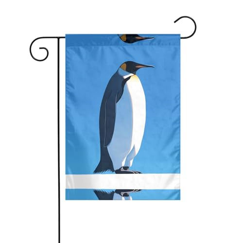 Pinguin-Gartenflagge, 30,5 x 45,7 cm, lebendige, doppelseitige Outdoor-Flagge für Höfe, Gärten, Terrassen und Rasen von RTCVXZDSA