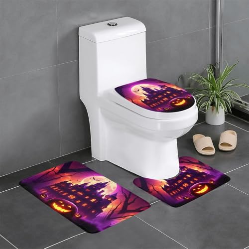 RTCVXZDSA Castle and Crow 3-teiliges Badezimmerteppich-Set – weiches Plüsch-Badematten-Set mit U-förmigem WC-Bodenteppich, rutschfest, wasserdicht, Badteppich-Kombination für Zuhause, Kinderzimmer RTCVXZDSA Castle and Crow 3-teiliges Badezimmerteppich-Set – weiches Plüsch-Badematten-Set mit U-förmigem WC-Bodenteppich, rutschfest, wasserdicht, Badteppich-Kombination für Zuhause, Kinderzimmer von RTCVXZDSA