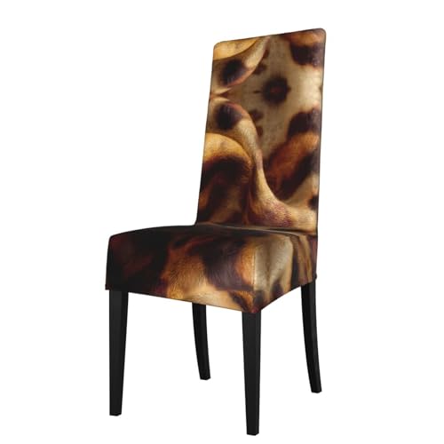 RTCVXZDSA Esszimmerstuhlschutz mit Leopardenmuster, dehnbar, Allover-Design, passend für die meisten Armlehnenstühle (Höhe der Rückenlehne: 45,7–55,9 cm) von RTCVXZDSA