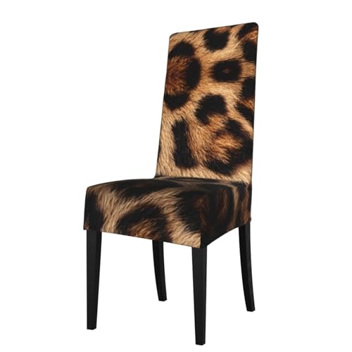 RTCVXZDSA Esszimmerstuhlschutz mit Leopardenmuster, dehnbar, Allover-Design, passend für die meisten Armlehnenstühle (Höhe der Rückenlehne: 45,7–55,9 cm) von RTCVXZDSA