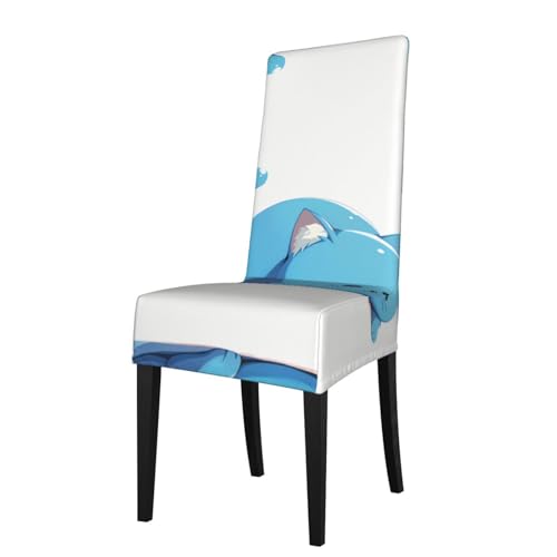 RTCVXZDSA Esszimmerstuhlschutz mit niedlicher Katze, dehnbares Allover-Druck-Design, passend für die meisten armlosen Stühle (Höhe der Rückenlehne: 45,7–55,9 cm) von RTCVXZDSA