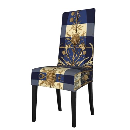 RTCVXZDSA Kreuzgitter-Esszimmerstuhlschutz, dehnbares Allover-Druck-Design, passend für die meisten armlosen Stühle (Höhe der Rückenlehne: 45,7–55,9 cm) von RTCVXZDSA