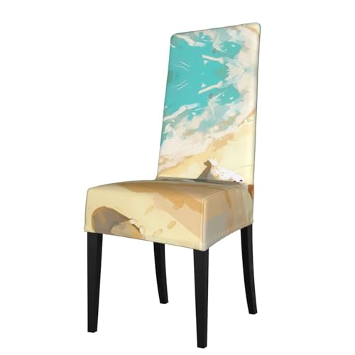 RTCVXZDSA Niedliche Dichtungen für Esszimmerstühle, dehnbares Allover-Druck-Design, passend für die meisten armlosen Stühle (Höhe der Rückenlehne: 45,7–55,9 cm) von RTCVXZDSA