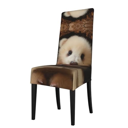 RTCVXZDSA Niedlicher kleiner Bär-Esszimmerstuhl-Schutz, dehnbares Allover-Druck-Design, passend für die meisten armlosen Stühle (Höhe der Rückenlehne: 45,7–55,9 cm) von RTCVXZDSA