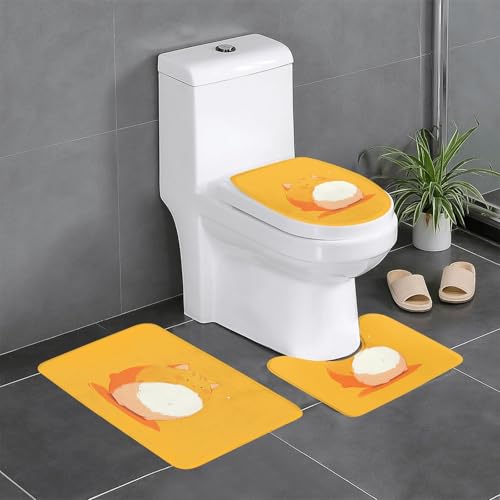 RTCVXZDSA Orangefarbenes 3-teiliges Badezimmerteppich-Set – weiches Plüsch-Badematten-Set mit U-förmigem WC-Bodenteppich, rutschfest, wasserdicht, Badteppich-Kombination für Zuhause, Kinderzimmer RTCVXZDSA Orangefarbenes 3-teiliges Badezimmerteppich-Set – weiches Plüsch-Badematten-Set mit U-förmigem WC-Bodenteppich, rutschfest, wasserdicht, Badteppich-Kombination für Zuhause, Kinderzimmer von RTCVXZDSA