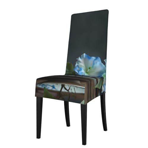 RTCVXZDSA Schöner Blumenschoner für Esszimmerstühle – dehnbares Allover-Druck-Design, passend für die meisten armlosen Stühle (Höhe der Rückenlehne: 45,7–55,9 cm) von RTCVXZDSA