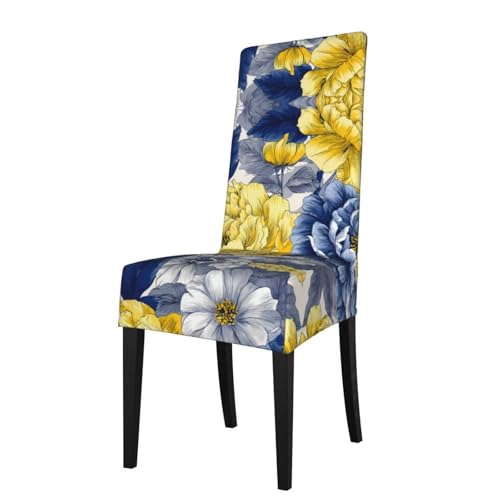 RTCVXZDSA Schöner Blumenschoner für Esszimmerstühle – dehnbares Allover-Druck-Design, passend für die meisten armlosen Stühle (Höhe der Rückenlehne: 45,7–55,9 cm) von RTCVXZDSA