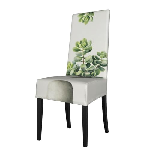 RTCVXZDSA Schöner Esszimmerstuhlschutz mit Pflanzenblumen, dehnbares Allover-Druck-Design, passend für die meisten armlosen Stühle (Höhe der Rückenlehne: 45,7–55,9 cm) von RTCVXZDSA