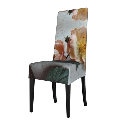 RTCVXZDSA Schöner Schutz für Esszimmerstühle mit Rosen – dehnbares Allover-Druck-Design, passend für die meisten armlosen Stühle (Höhe der Rückenlehne: 45,7–55,9 cm) von RTCVXZDSA