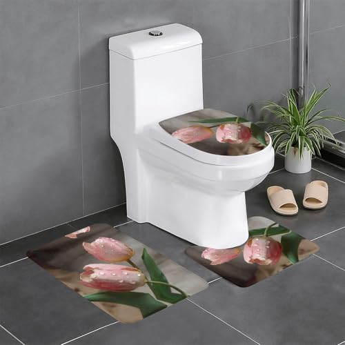 RTCVXZDSA Schönes Blumen-3-teiliges Badezimmerteppich-Set – weiches Plüsch-Badematten-Set mit U-förmigem WC-Bodenteppich, rutschfest, wasserdicht, Badteppich-Kombination für Zuhause, Kinderzimmer RTCVXZDSA Schönes Blumen-3-teiliges Badezimmerteppich-Set – weiches Plüsch-Badematten-Set mit U-förmigem WC-Bodenteppich, rutschfest, wasserdicht, Badteppich-Kombination für Zuhause, Kinderzimmer von RTCVXZDSA