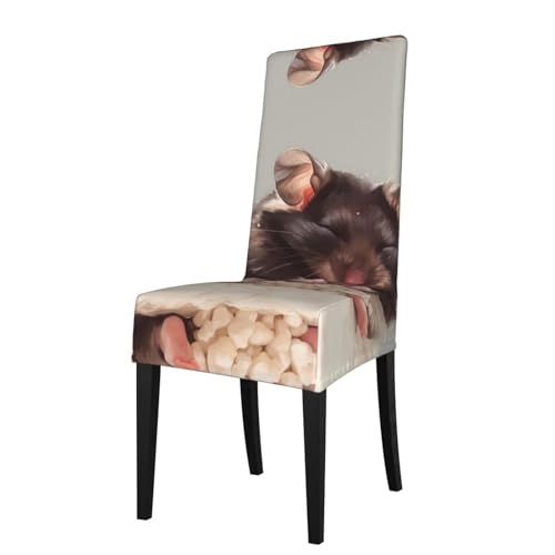RTCVXZDSA Schoner für Hamster-Esszimmerstühle, dehnbares Allover-Druck-Design, passend für die meisten armlosen Stühle (Höhe der Rückenlehne: 45,7–55,9 cm) von RTCVXZDSA