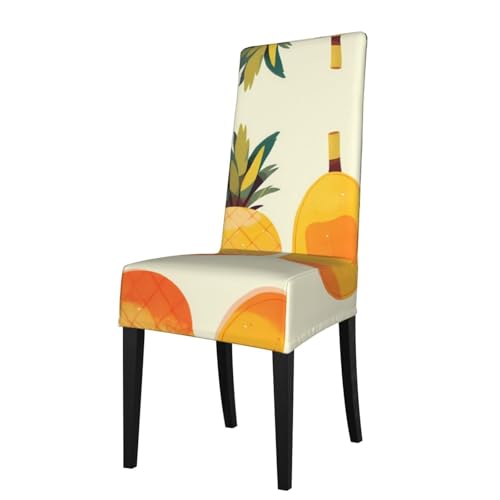 RTCVXZDSA Vibrant Fruits Esszimmerstuhl-Schutz, dehnbar, Allover-Design, passend für die meisten armlosen Stühle (Höhe der Rückenlehne: 45,7–55,9 cm) von RTCVXZDSA