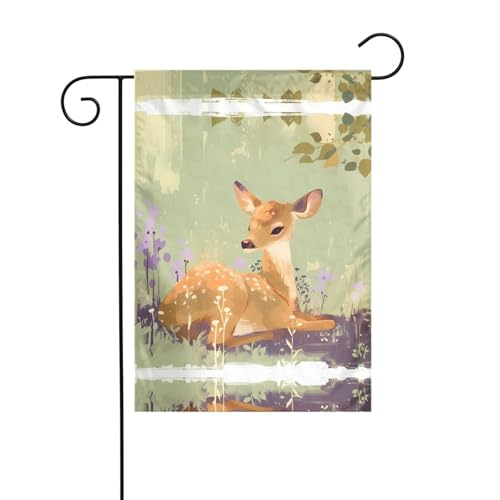 Rehkitz Gartenflagge, 30,5 x 45,7 cm, lebendige, doppelseitige Outdoor-Flagge für Höfe, Gärten, Terrassen und Rasen Rehkitz Gartenflagge, 30,5 x 45,7 cm, lebendige, doppelseitige Outdoor-Flagge für Höfe, Gärten, Terrassen und Rasen von RTCVXZDSA