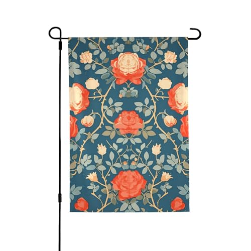 Rose Vibrant Allover-Print Flagge – wetterfestes Polyester, perfekt für Terrasse, Hof oder Garten Dekoration von RTCVXZDSA