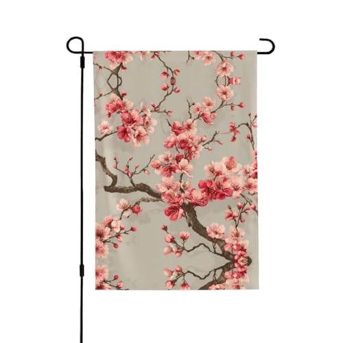 Rote Blumen, lebendiger Allover-Druck, wetterfestes Polyester, perfekt für Terrasse, Hof oder Gartendekoration von RTCVXZDSA