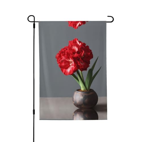 Schöne Blumen-Flagge mit lebendigem Allover-Druck, wetterfestes Polyester, perfekt für Terrasse, Hof oder Gartendekoration von RTCVXZDSA
