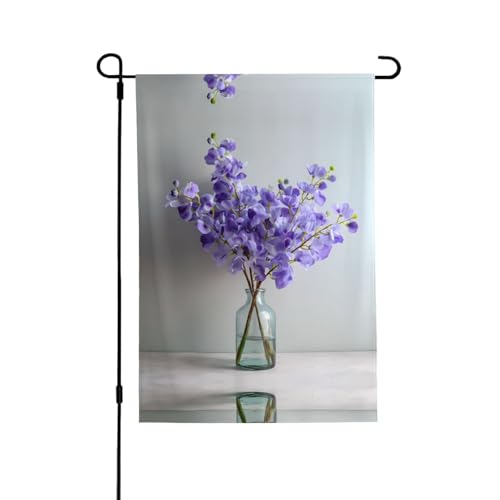 Schöne Blumen-Flagge mit lebendigem Allover-Druck, wetterfestes Polyester, perfekt für Terrasse, Hof oder Gartendekoration von RTCVXZDSA